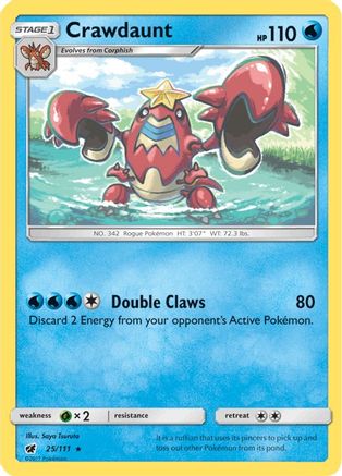 Crawdaunt 025  - Reverse Holofoil SM  Crimson Invasion