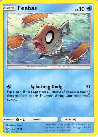 Feebas 026/111  - Reverse Holofoil SM  Crimson Invasion