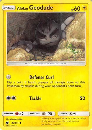 Alolan Geodude 032/111  - Reverse Holofoil SM  Crimson Invasion