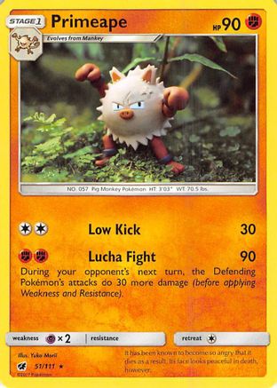 Primeape 051/111  - Reverse Holofoil SM  Crimson Invasion