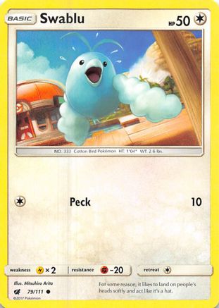 Swablu 079/111  - Reverse Holofoil SM  Crimson Invasion