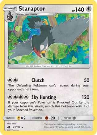 Staraptor 083  - Reverse Holofoil SM  Crimson Invasion