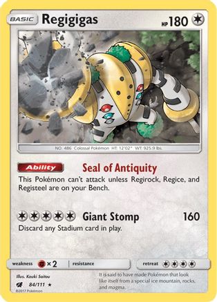 Regigigas 084/111  - Holofoil SM  Crimson Invasion