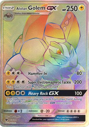 Alolan Golem GX (Secret) 113  - Holofoil SM  Crimson Invasion