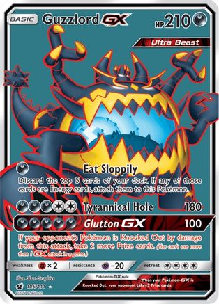 Guzzlord GX (Full Art) 105/111  - Holofoil SM  Crimson Invasion