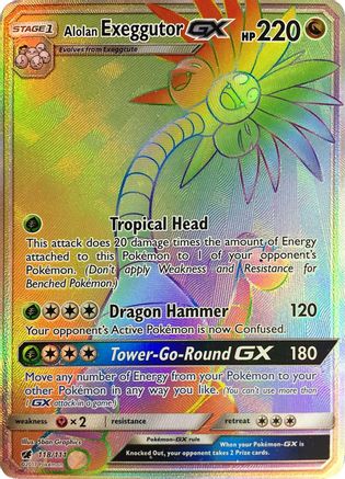 Alolan Exeggutor GX (Secret) 118/111  - Holofoil SM  Crimson Invasion