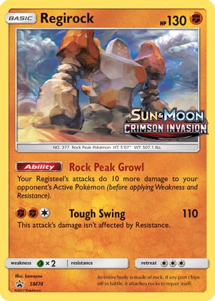 Regirock (Prerelease) SM74  - Holofoil SM Promos