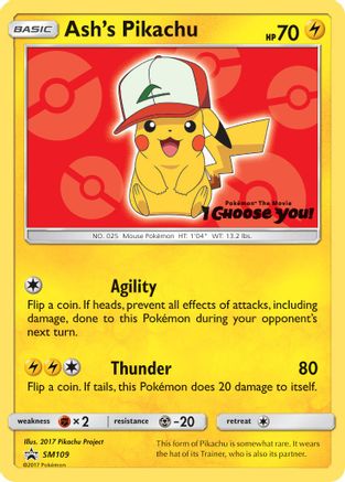 Ash's Pikachu SM109  SM Promos