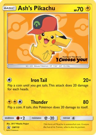 Ash's Pikachu SM110  SM Promos
