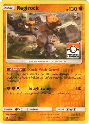 Regirock (Pokemon League) 053/111  - Reverse Holofoil League & Championship Cards