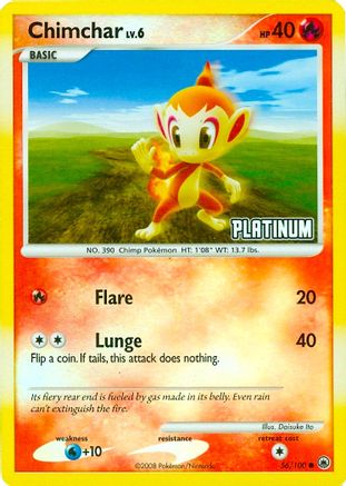 Chimchar 056/100  - Reverse Holofoil Burger King Promos