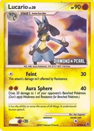 Lucario 006/130  - Reverse Holofoil Burger King Promos