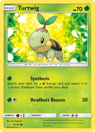 Turtwig (6) (6) 006/156  - Reverse Holofoil SM  Ultra Prism