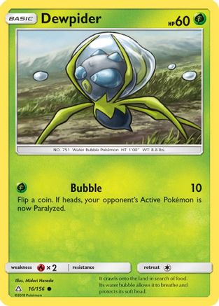 Dewpider 016  - Reverse Holofoil SM  Ultra Prism