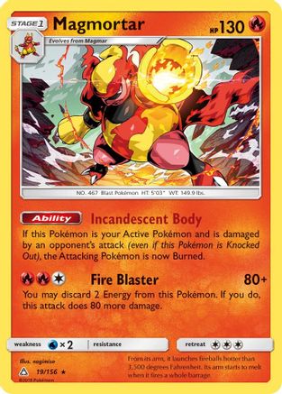Magmortar 019  - Holofoil SM  Ultra Prism
