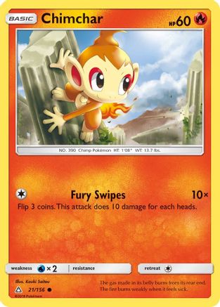 Chimchar (21) (21) 021  - Reverse Holofoil SM  Ultra Prism