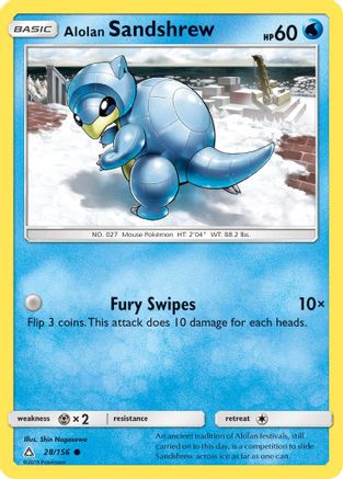 Alolan Sandshrew 028/156  SM  Ultra Prism