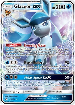 Glaceon GX 039/156  - Holofoil SM  Ultra Prism