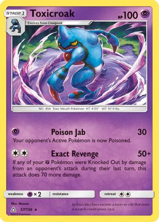 Toxicroak 057  - Reverse Holofoil SM  Ultra Prism