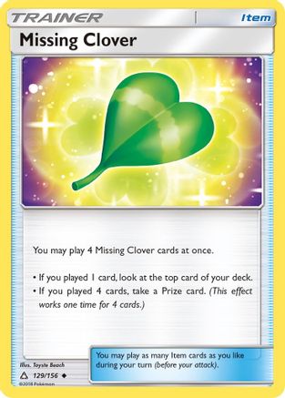 Missing Clover 129/156  - Reverse Holofoil SM  Ultra Prism