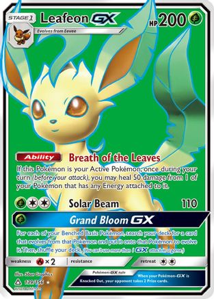 Leafeon GX (Full Art) 139  - Holofoil SM  Ultra Prism