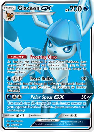 Glaceon GX (Full Art) 141  - Holofoil SM  Ultra Prism