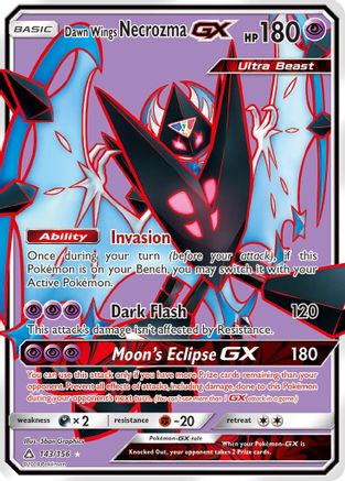 Dawn Wings Necrozma GX (Full Art) 143  - Holofoil SM  Ultra Prism