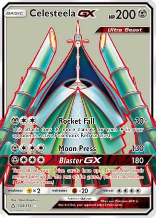 Celesteela GX (Full Art) 144/156  - Holofoil SM  Ultra Prism