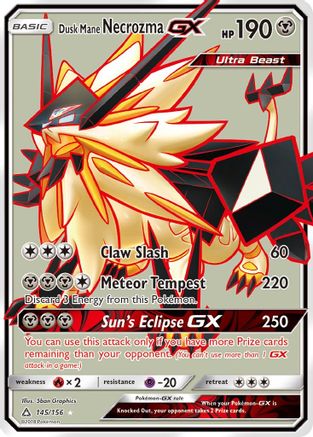 Dusk Mane Necrozma GX (Full Art) 145  - Holofoil SM  Ultra Prism
