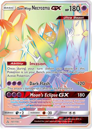Dawn Wings Necrozma GX (Secret Rare) 161  - Holofoil SM  Ultra Prism