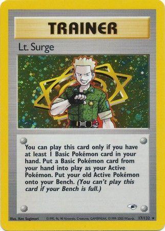 Lt. Surge 017/132 - Unlimited Holofoil Gym Heroes