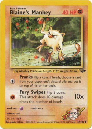 Blaine's Mankey 063/132 - Unlimited Gym Challenge
