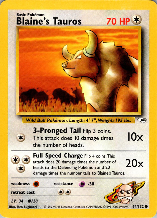 Blaine's Tauros 064/132 - Unlimited Gym Heroes