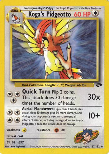 Koga's Pidgeotto 027/132 - Unlimited Gym Challenge