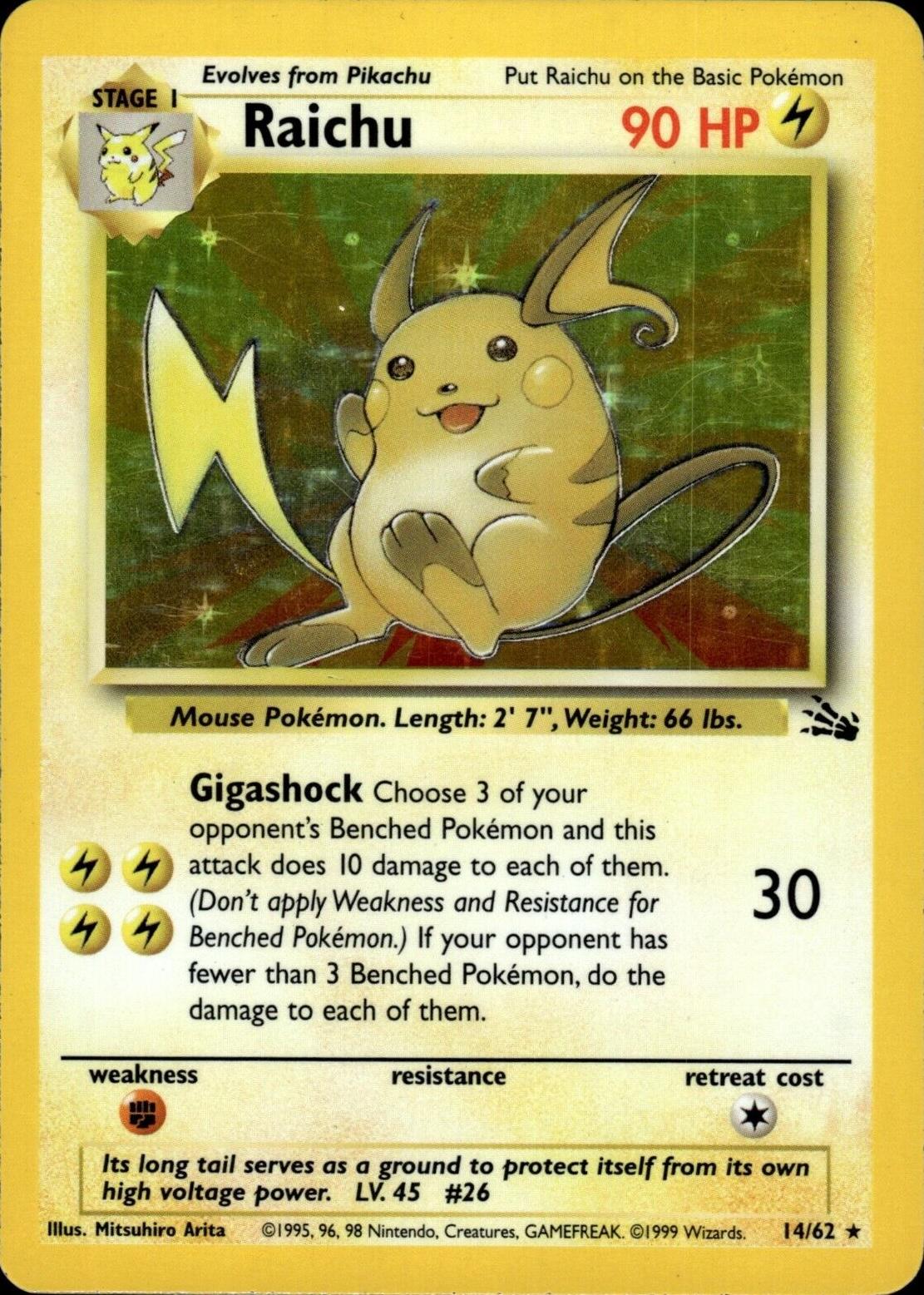 Raichu 014/62 - Unlimited Holofoil Fossil