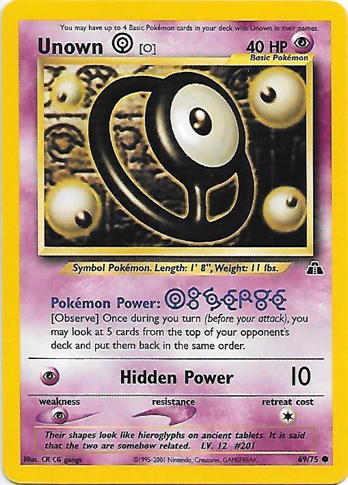 Unown [O] 069/75 - Unlimited Neo Discovery
