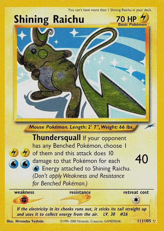 Shining Raichu 111/105 - Unlimited Holofoil Neo Destiny