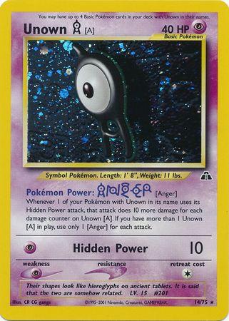 Unown [A] 014/75 - Unlimited Holofoil Neo Discovery