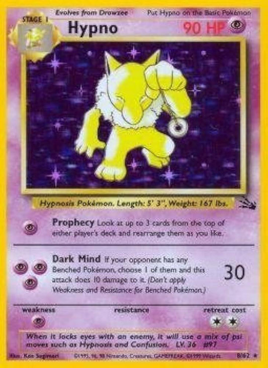 Hypno 008/62 - Unlimited Holofoil Fossil