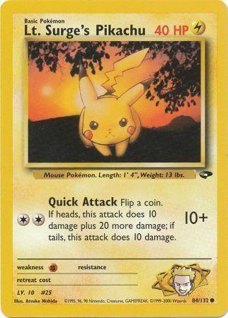 Lt. Surge's Pikachu 084/132 - Unlimited Gym Challenge