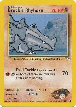 Brock's Rhyhorn 070/132 - Unlimited Gym Heroes