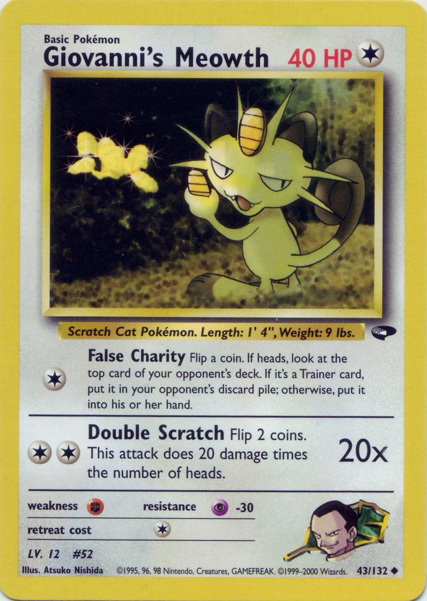 Giovanni's Meowth 043/132 - Unlimited Gym Challenge