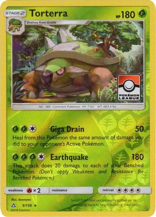 Torterra (Pokemon League) 009/156  - Reverse Holofoil League & Championship Cards