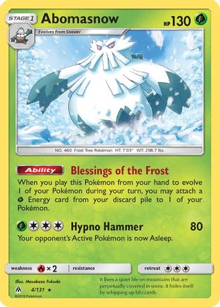 Abomasnow 004  SM  Forbidden Light - Rare