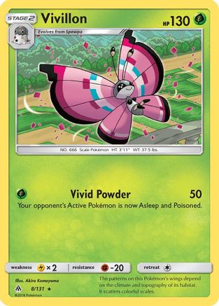 Vivillon 008  - Reverse Holofoil SM  Forbidden Light
