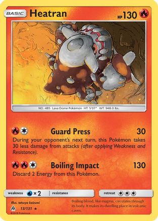 Heatran 013  - Reverse Holofoil SM  Forbidden Light