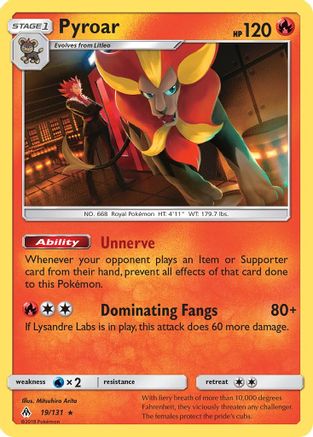 Pyroar 019  - Holofoil SM  Forbidden Light