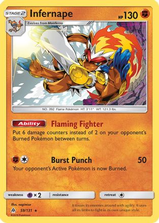 Infernape 059/131  - Holofoil SM  Forbidden Light