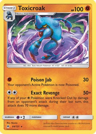 Toxicroak 064  - Reverse Holofoil SM  Forbidden Light