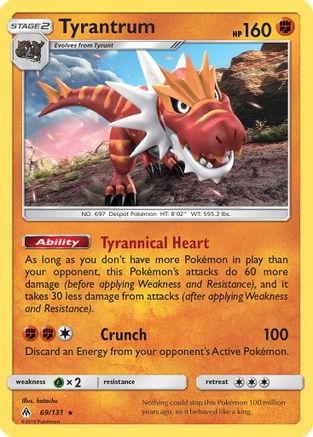 Tyrantrum 069/131  - Reverse Holofoil SM  Forbidden Light
